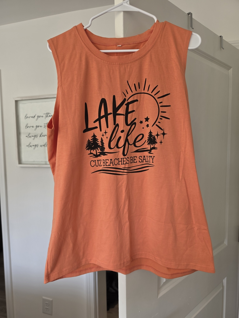 Lake Life Graphic Tank Top - Orange
